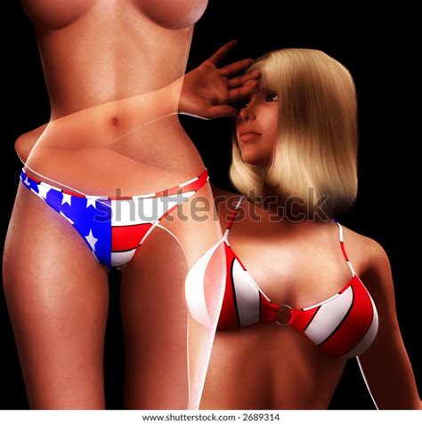 Sexy Women Usa Flag Bikini Great Stock Illustration Shutterstock