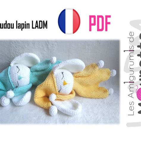 LAPINETTE Doudou Lapin Crochet Nattou Nin Lange Plat Etsy France