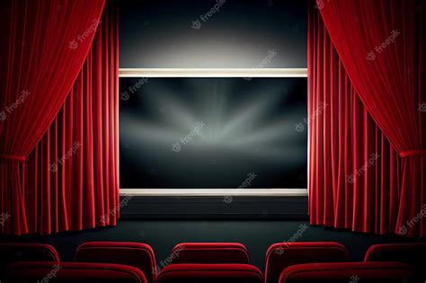 Premium AI Image | Home Theatre stage curtains show spotlight Watching ...