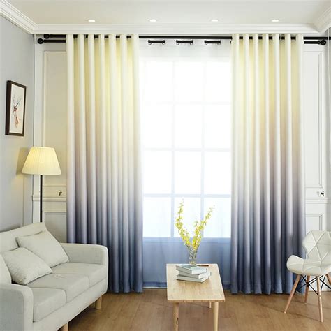 Urijk Gradient Color Window Curtain For Living Room Bedroom Velveteen ...