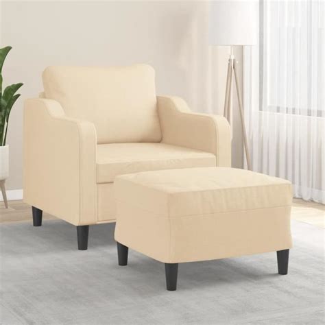 KEENSO Fauteuil avec repose pied Crème 60 m Tissu A3153505 KN005