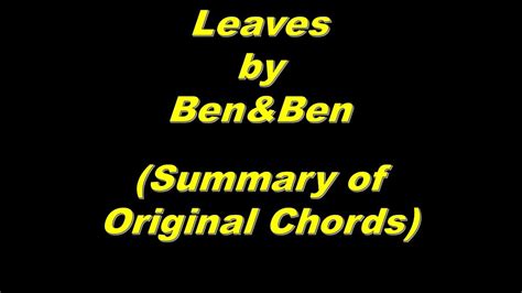 Leaves - Ben&Ben (Original Chords) - YouTube