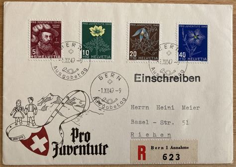 R FDC Pro Juventute 1949 Illustriert Mit P3 SBK 265 Fr Kaufen Auf