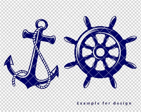 Anchor And Ship Wheel Svg Anchor Svg Ship Wheel Svg Split Etsy