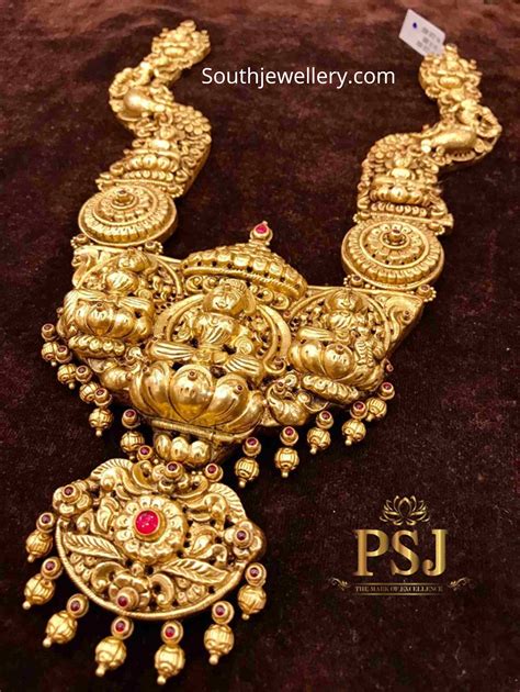 22k Gold Deep Nakshi Haram Indian Jewellery Designs