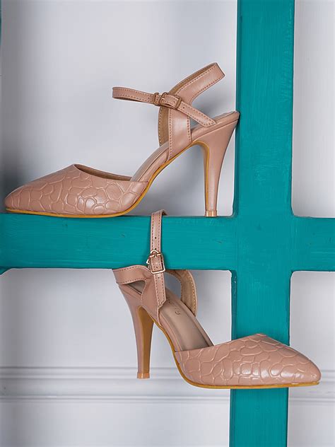 Buy DressBerry Nude Coloured Textured Pumps Heels For Women Myntra