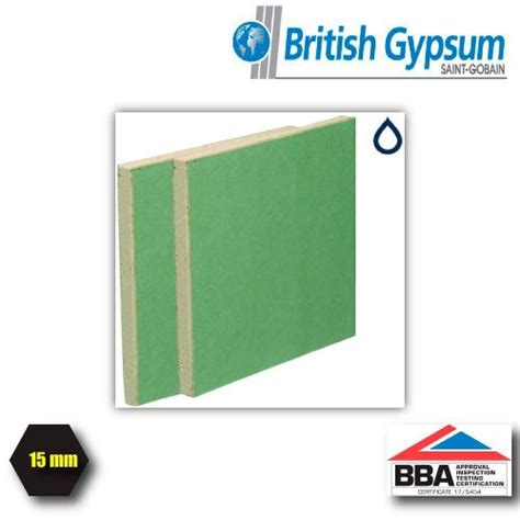 15mm Gyproc Moisture Resistant Plasterboard 12 5mm Tapered Edge