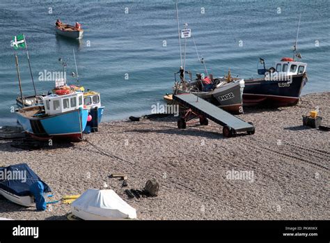 Mackerel Fishing Boats Beer Devon Uk Hi Res Stock Photography And