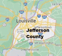 Jefferson County on the satellite map of Kentucky 2024. Actual ...