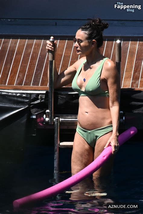 Demi Moore Flaunts Her Fabulous Figure In A Green Bikini In The Greek Islands Aznude