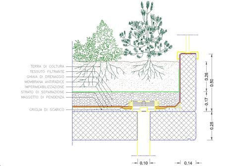 Green Roof Detail In Autocad Download Cad Free 50559 Kb Bibliocad