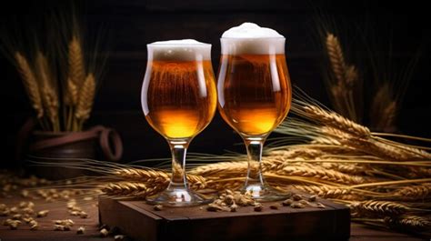 Premium AI Image | Draught beer in glasses