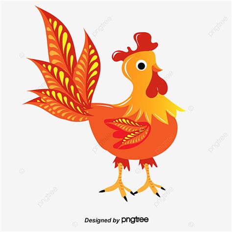 Vector Cute Cartoon Rooster, Cock, Cartoon Rooster, Vector Cock PNG and ...