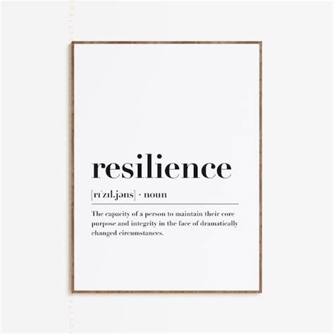 Resilience Definition Resilience Wall Art Dictionary Art Etsy