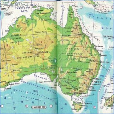 Australia And New Zealand Physical Map - ToursMaps.com