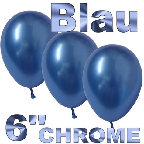 Chrome Luftballons Blau Latex Cm St Ck