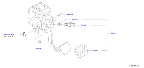 Aa B Pedal Brake With Bracket Engine Clutch Genuine Nissan