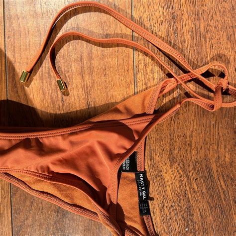 Nasty Gal Burnt Orange Bikini Set Gold Fastenings Depop