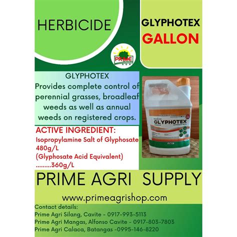 Glyphotex Glyphosate Sl Herbicide Gallon Shopee Philippines