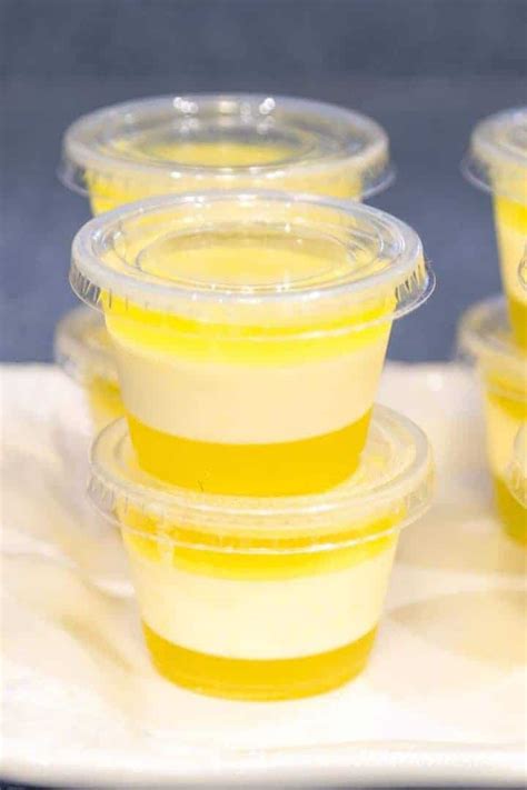 Layered Pina Colada Jello Shots With Coconut Cream Pudding