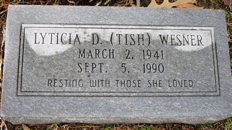 Lyticia Dubois Tish Wesner 1941 1990 Find A Grave Memorial