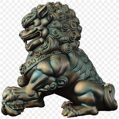 Pekingese Chinese Guardian Lions Statue Sculpture Png 1000x1000px