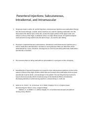 Subcu Route One Doc Assign Docx Parenteral Injections Subcutaneous