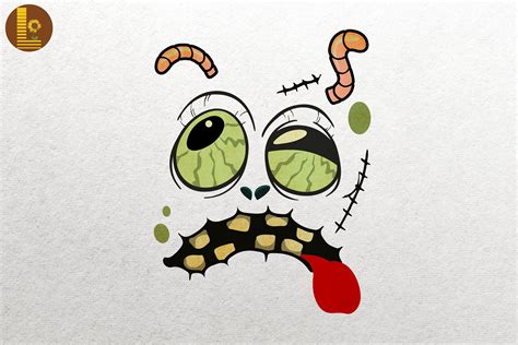 Zombie Scary Face Halloween By Mulew Art | TheHungryJPEG