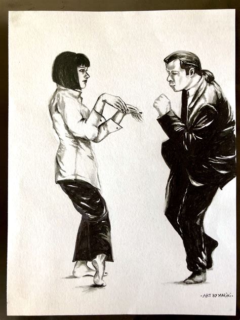 Pulp fiction, dance scene. | Art inspiration, Pulp fiction, Drawings