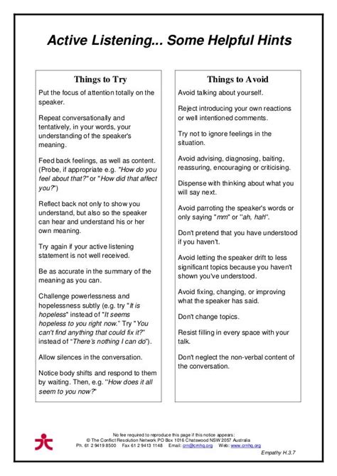 Active Listening Handout