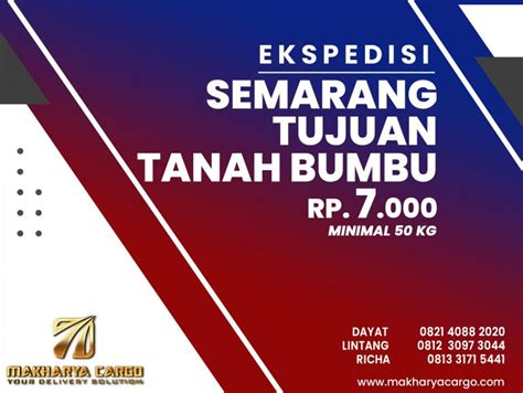 Ekspedisi Semarang Tanah Bumbu Gratis Jemput Barang Makharya Cargo