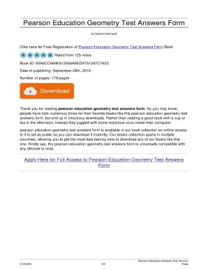 Fillable Online Pearson Education Geometry Test Answers Form Pearson