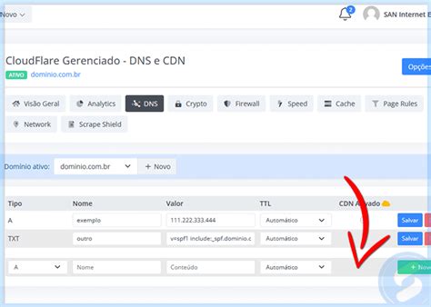 Configurar Entradas Dns No Painel Cloudflare Da San San