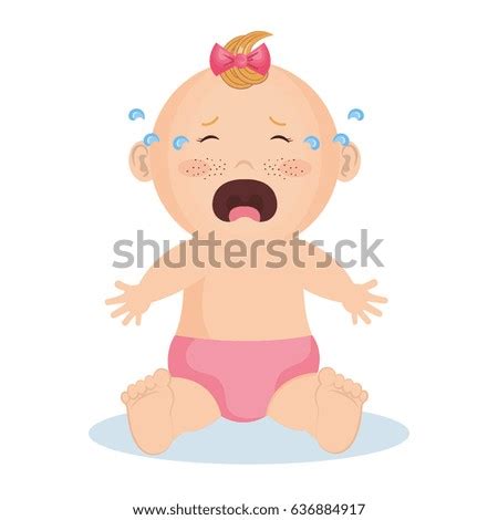 Cutout Vector Cartoon Naked Baby Sitting Stock Vector 487864426 Shutterstock