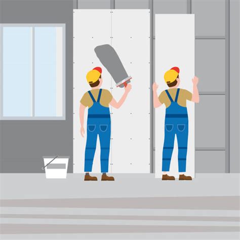 Drywall Installation Illustrations Royalty Free Vector Graphics And Clip