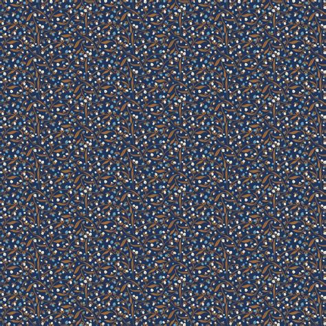 Camelot Fabrics Heritage Cottage Pussy Willow Navy Fabric Sold By