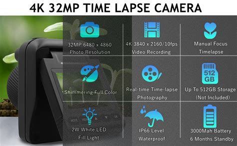 K Timelapse Camera With In Lcd Screen Mp Outdoor Time Lapse