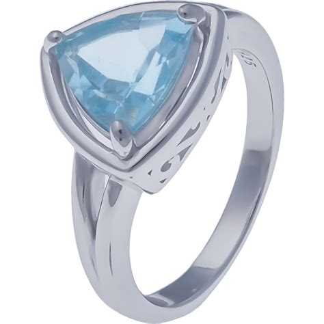 Bague En Argent Rhodi G Topaze Bleue Carats T