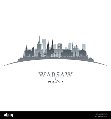 Warsaw Poland City Skyline Silhouette Vector Illustration Stock Vector