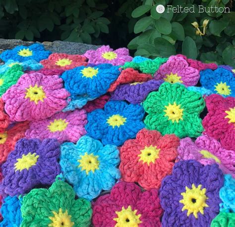 Blanket Crochet Pattern Waikiki Wildflower Colorful Etsy