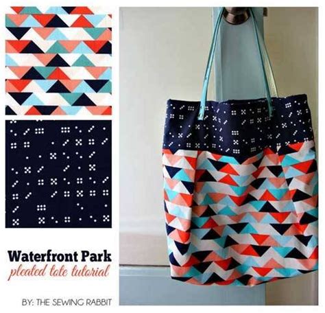 Waterfront Park Pleated Tote Bag Free Bag Pattern Love To Sew