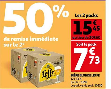 Promo Bi Re Blonde Leffe Chez Auchan Icatalogue Fr
