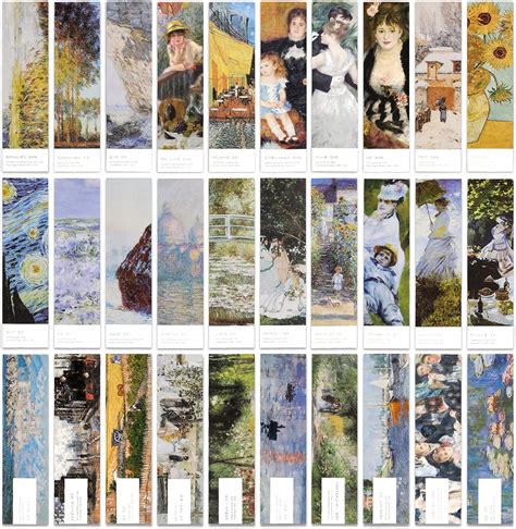 Amazon Mwoot Art Painting Style Paper Bookmarks Monet Van