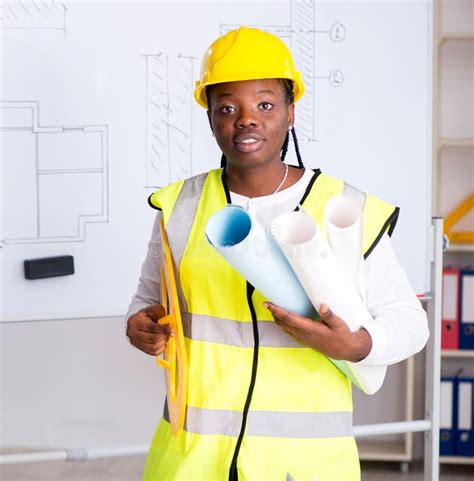 Young Black Architect Working on Project Stock Image - Image of ... 