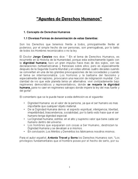 Derechos Humanos Resumen Y Apuntes Apuntes De Derechos Humanos 1