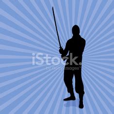 Ninja Stance Silhouette Stock Vector Royalty Free Freeimages