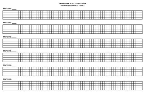 Badminton Score Sheet Doubles | PDF