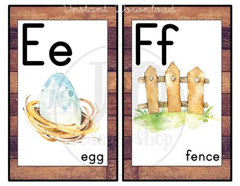 Printable Farm Theme Alphabet Wall Posters Classroom Decor Etsy Australia