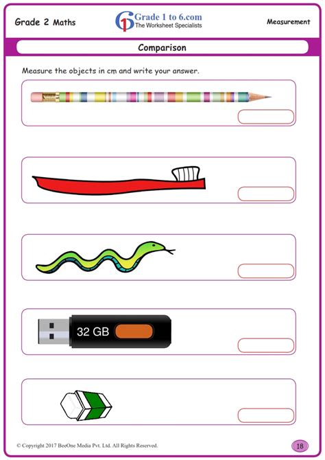 Measuring Length Grade 2 Worksheets