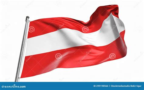 Waving Austria Flag Flag Isolated On A White Background Stock